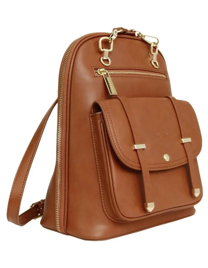 Belle & Bloom Ave Leather Backpack in Camel