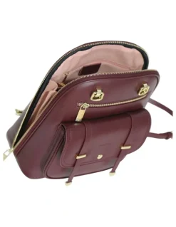 Belle & Bloom Ave Leather Backpack in Burgundy