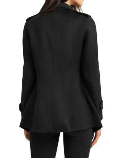 Belle & Bloom Bad Girl Black Wool Blend Moto Coat