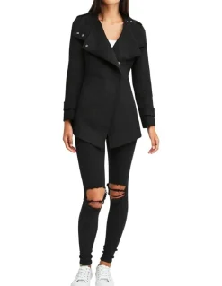 Belle & Bloom Bad Girl Black Wool Blend Moto Coat