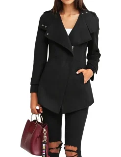 Belle & Bloom Bad Girl Black Wool Blend Moto Coat