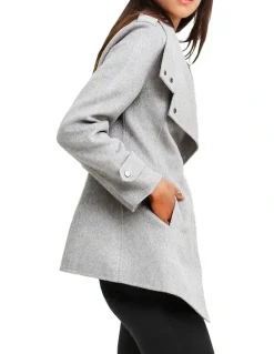Belle & Bloom Bad Girl Grey Marl Wool Blend Moto Coat