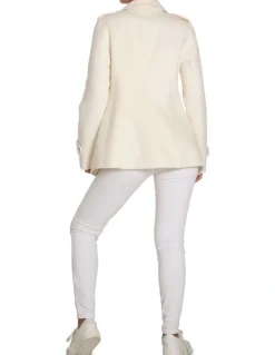 Belle & Bloom Bad Girl Wool Blend Moto Coat in Cream