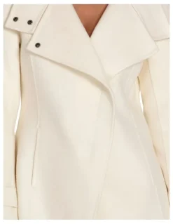 Belle & Bloom Bad Girl Wool Blend Moto Coat in Cream