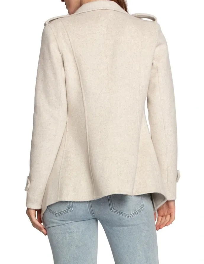 Belle & Bloom Bad Girl Wool Blend Moto Coat in Oat Marle