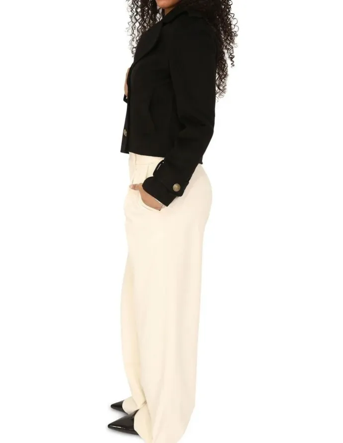 Belle & Bloom Better Off Military Peacoat in Black