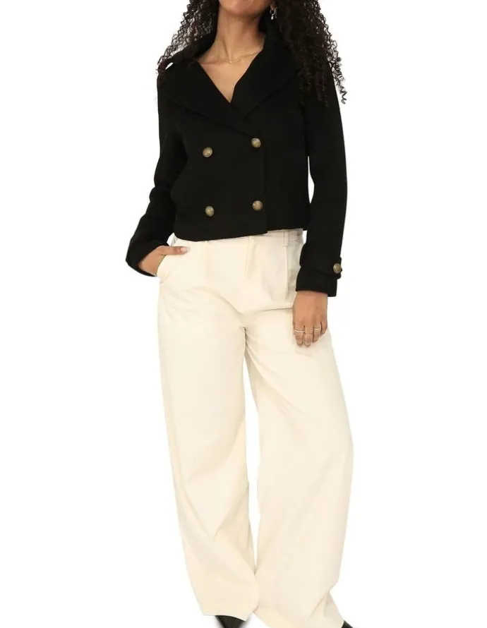 Belle & Bloom Better Off Military Peacoat in Black