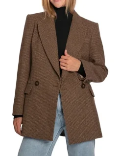Belle & Bloom Big Brother Talk Blazer in Brown
