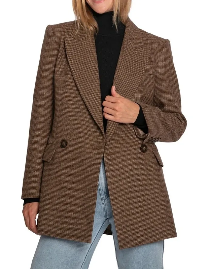 Belle & Bloom Big Brother Talk Blazer in Brown