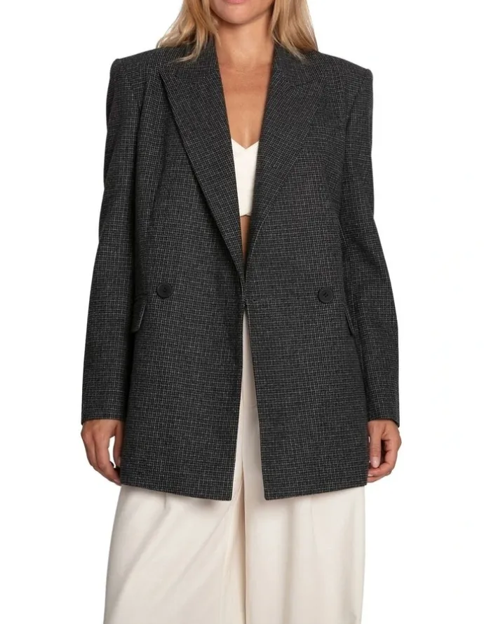 Belle & Bloom Big Brother Talk Blazer in Charcoal