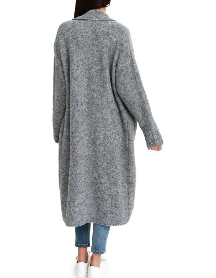Belle & Bloom Born To Run Sustainable Sweater Coat Grey