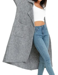 Belle & Bloom Born To Run Sustainable Sweater Coat Grey