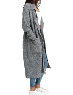 Belle & Bloom Born To Run Sustainable Sweater Coat Grey