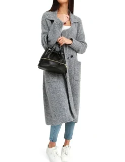 Belle & Bloom Born To Run Sustainable Sweater Coat Grey