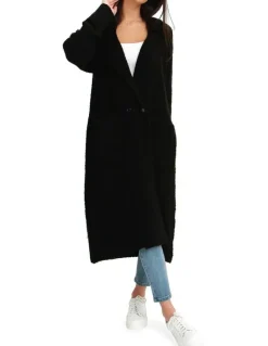 Belle & Bloom Born To Run Sustainable Sweater Coat Black