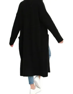 Belle & Bloom Born To Run Sustainable Sweater Coat Black