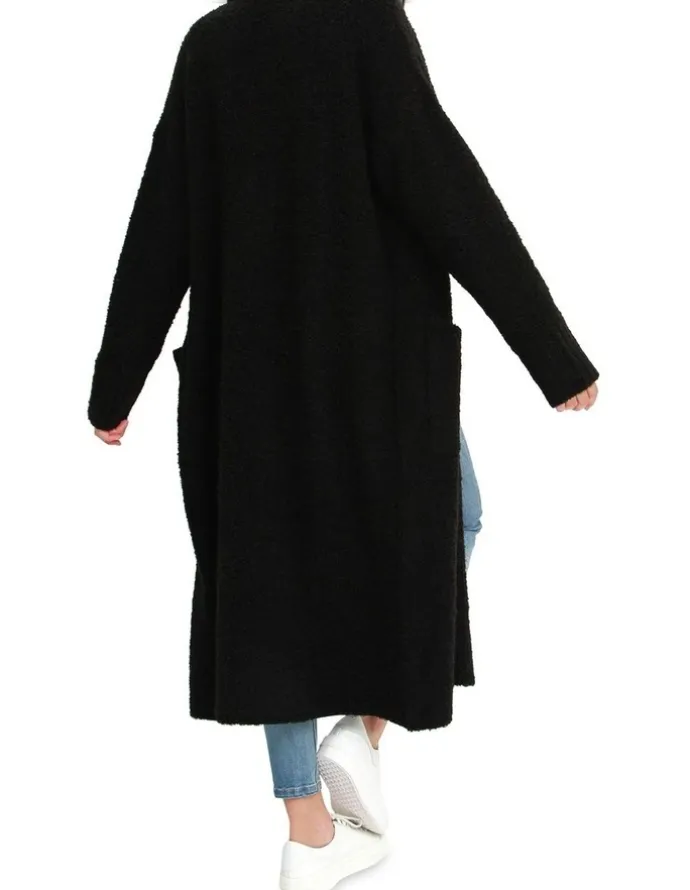 Belle & Bloom Born To Run Sustainable Sweater Coat Black
