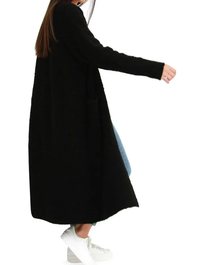 Belle & Bloom Born To Run Sustainable Sweater Coat Black