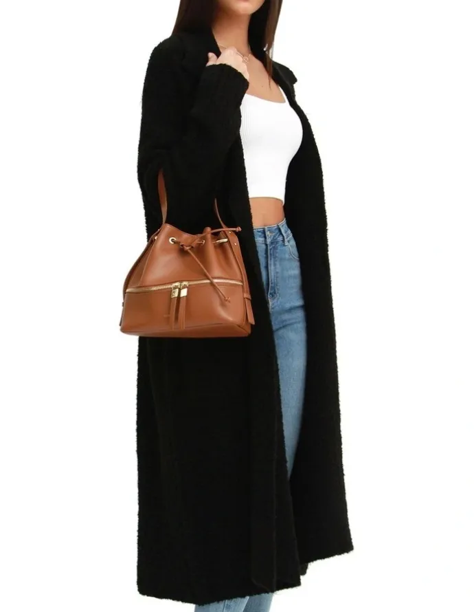 Belle & Bloom Born To Run Sustainable Sweater Coat Black