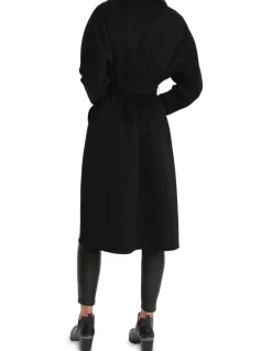 Belle & Bloom Boss Girl Double-Breasted Lined Wool Coat Black