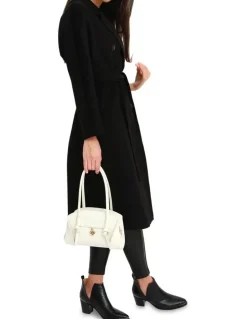 Belle & Bloom Boss Girl Double-Breasted Lined Wool Coat Black