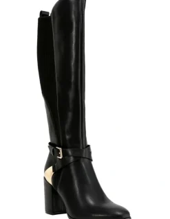 Belle & Bloom Breton Knee High Boot in Black