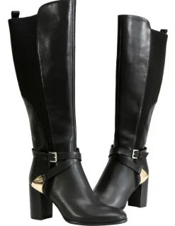 Belle & Bloom Breton Knee High Boot in Black