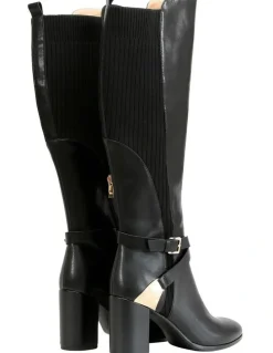 Belle & Bloom Breton Knee High Boot in Black