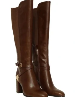Belle & Bloom Breton Knee High Boots in Brown