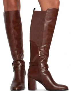 Belle & Bloom Breton Knee High Boots in Brown