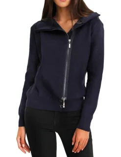 Belle & Bloom Brother's Zip Front Jumper in Navy