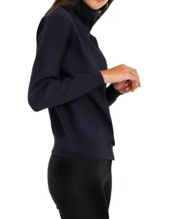 Belle & Bloom Brother's Zip Front Jumper in Navy