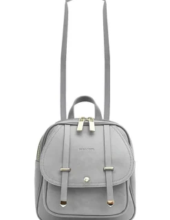 Belle & Bloom Camila Leather Backpack in Grey