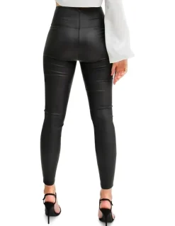 Belle & Bloom City Slicker Coated Legging in Black
