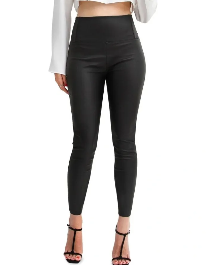 Belle & Bloom City Slicker Coated Legging in Black