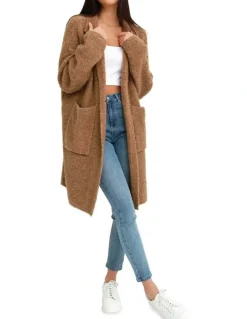 Belle & Bloom Days Go By Sustainable Blazer Cardigan in Camel
