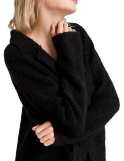 Belle & Bloom Days Go By Sustainable Blazer Cardigan in Black