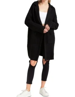 Belle & Bloom Days Go By Sustainable Blazer Cardigan in Black