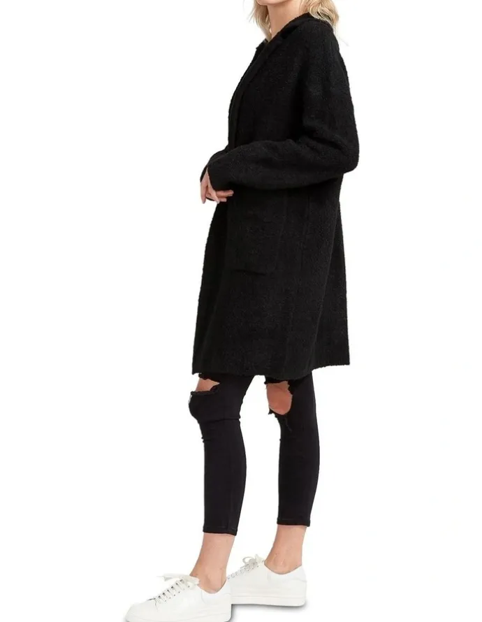 Belle & Bloom Days Go By Sustainable Blazer Cardigan in Black