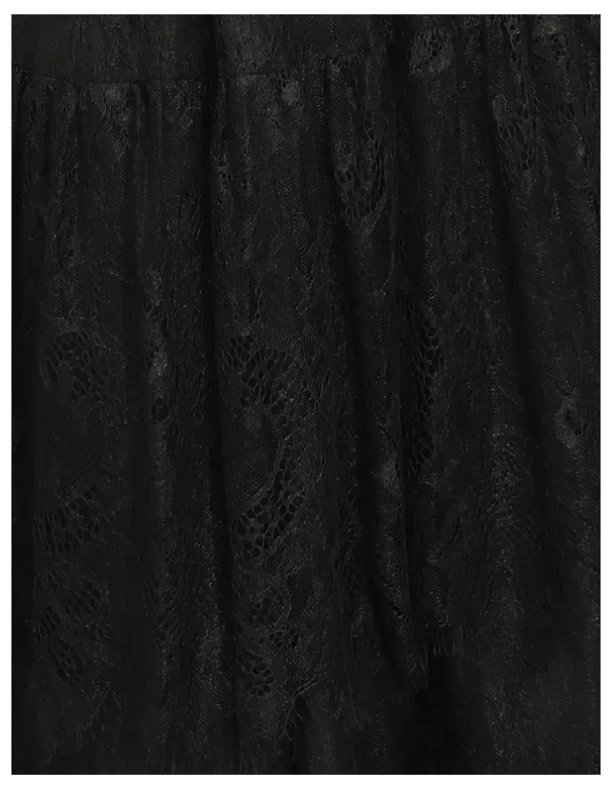 Belle & Bloom Dreamy Days Lace Tiered Skirt in Black