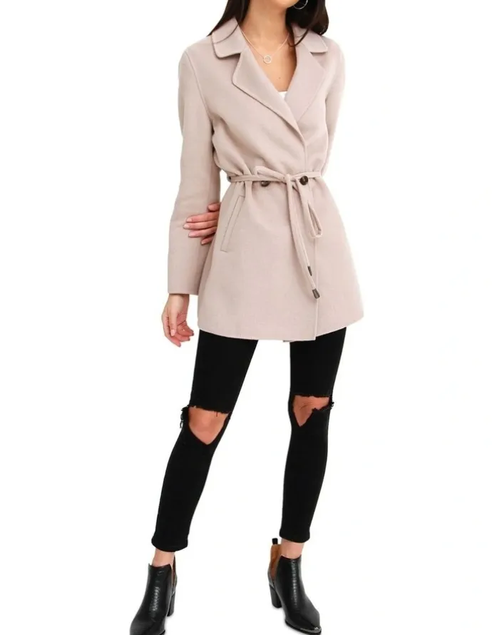 Belle & Bloom Electric Feel Drawstring Brown Coat
