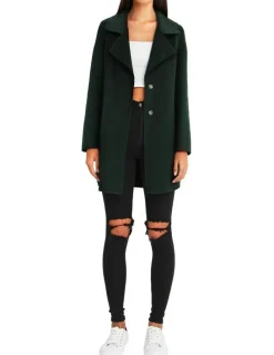 Belle & Bloom Ex-Boyfriend Wool Blend Jacket in Dark Green