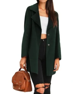 Belle & Bloom Ex-Boyfriend Wool Blend Jacket in Dark Green