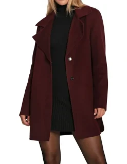 Belle & Bloom Ex-Boyfriend Wool Blend Jacket in Burgundy