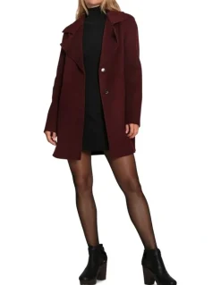 Belle & Bloom Ex-Boyfriend Wool Blend Jacket in Burgundy