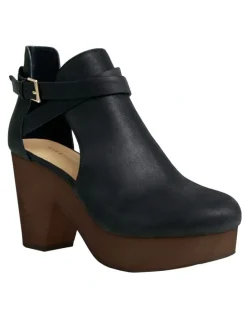 Belle & Bloom Fearless Clog Ankle Boot In Black