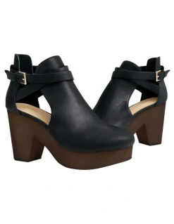 Belle & Bloom Fearless Clog Ankle Boot In Black