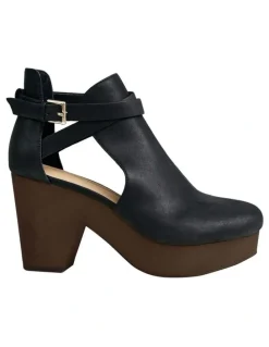 Belle & Bloom Fearless Clog Ankle Boot In Black