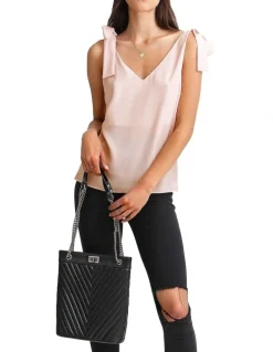 Belle & Bloom Feel For You V-Neck Top in Blush