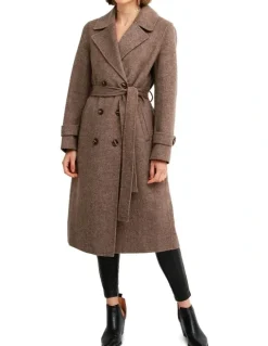 Belle & Bloom Front Runner Belted Walnut Coat